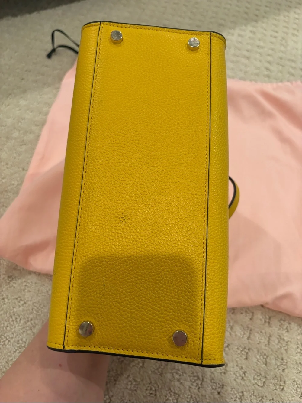 kate spade Sam yellow pebbled leather shoulder bag with straps